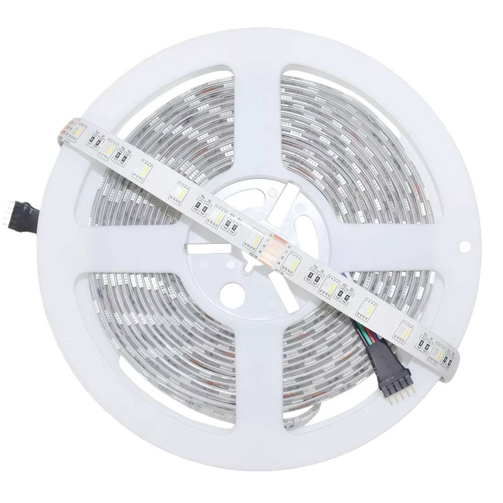 12W/m RGB+WW LED strip - 5 meter, IP65, 60 LED pr. meter, 24V