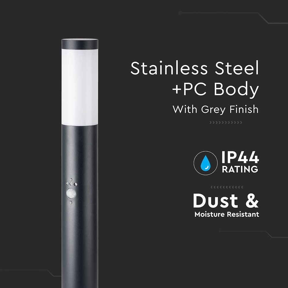 V-Tac udendørs havelampe - 110 cm, IP44, PIR sensor, E27 fatning, uden lyskilde