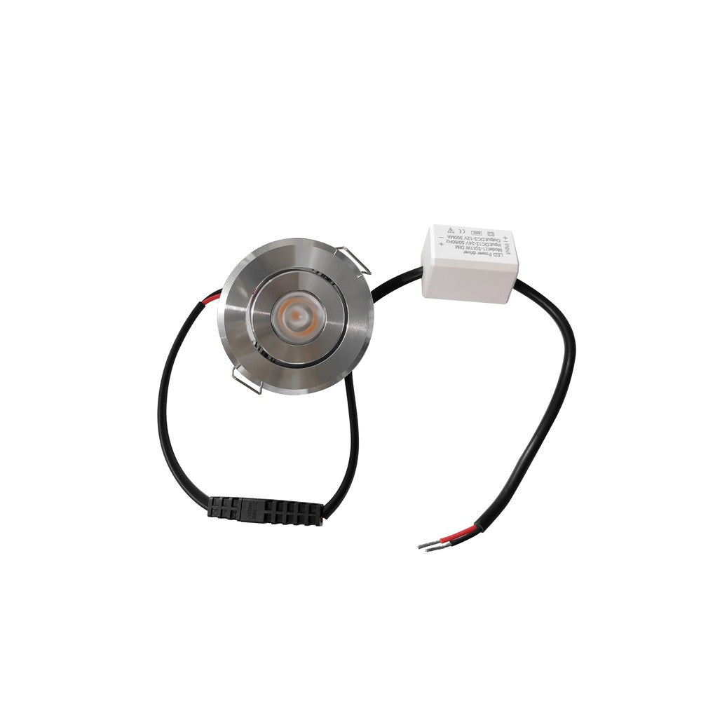 LEDlife 1,5W Indbygningsspot - Ø4,2 cm Hul, Ø5,2 cm Mål, 2,2 cm Høj, Dæmpbar, 12V/24V, Erstatter 15W