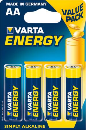VARTA Energy AA alkaline batteri kort med 4 stk