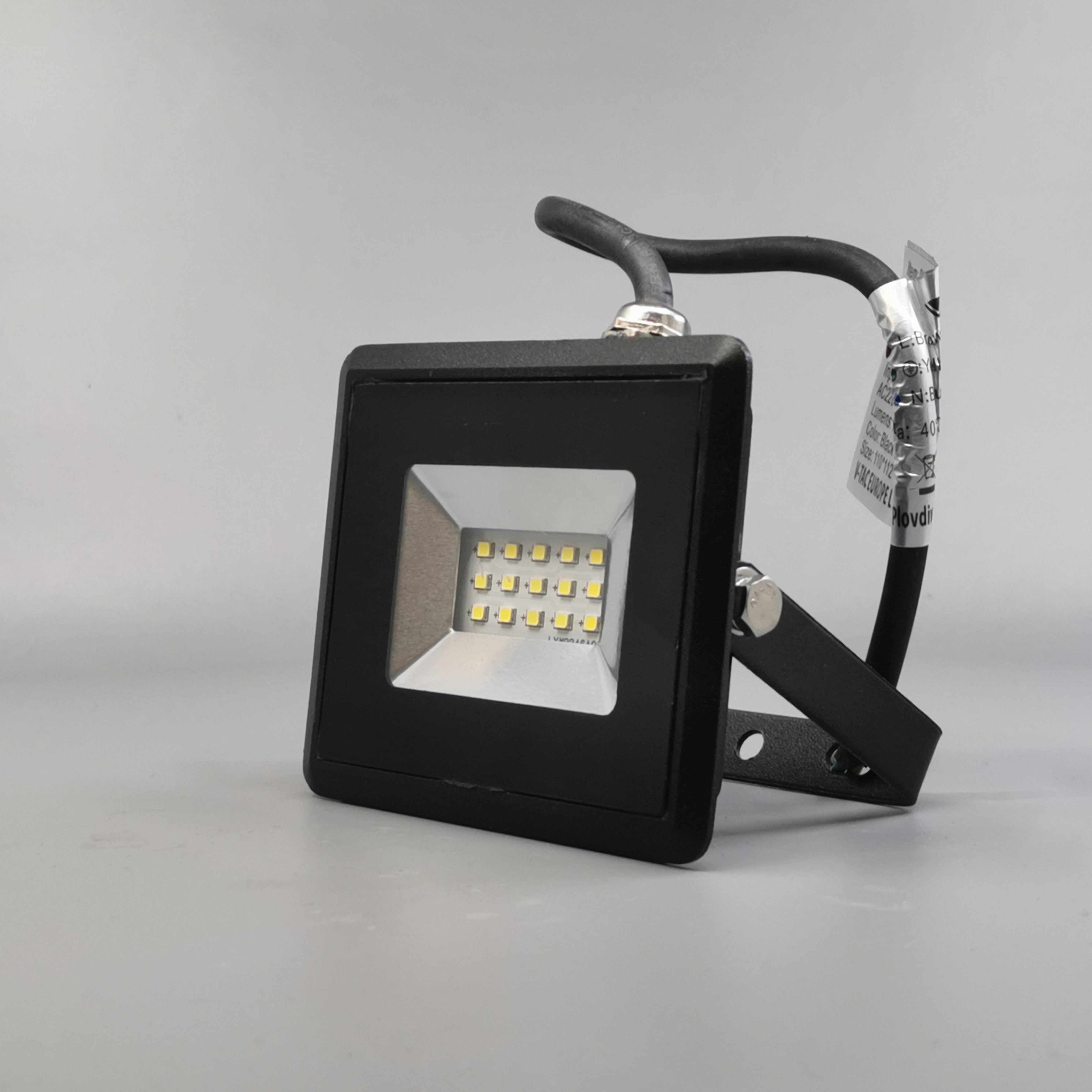 10W LED projektør 4000K 850Lm sort