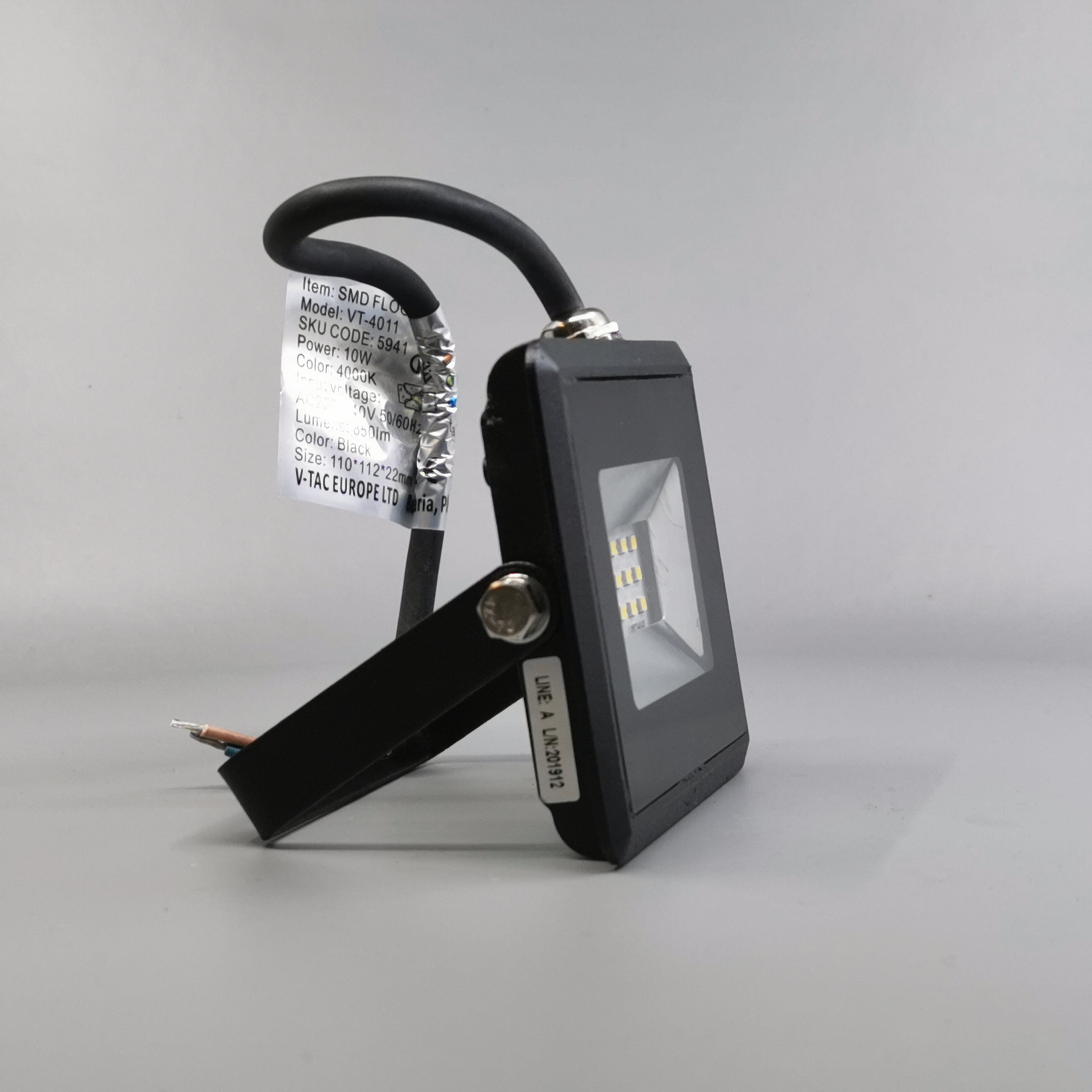 10W LED projektør 4000K 850Lm sort