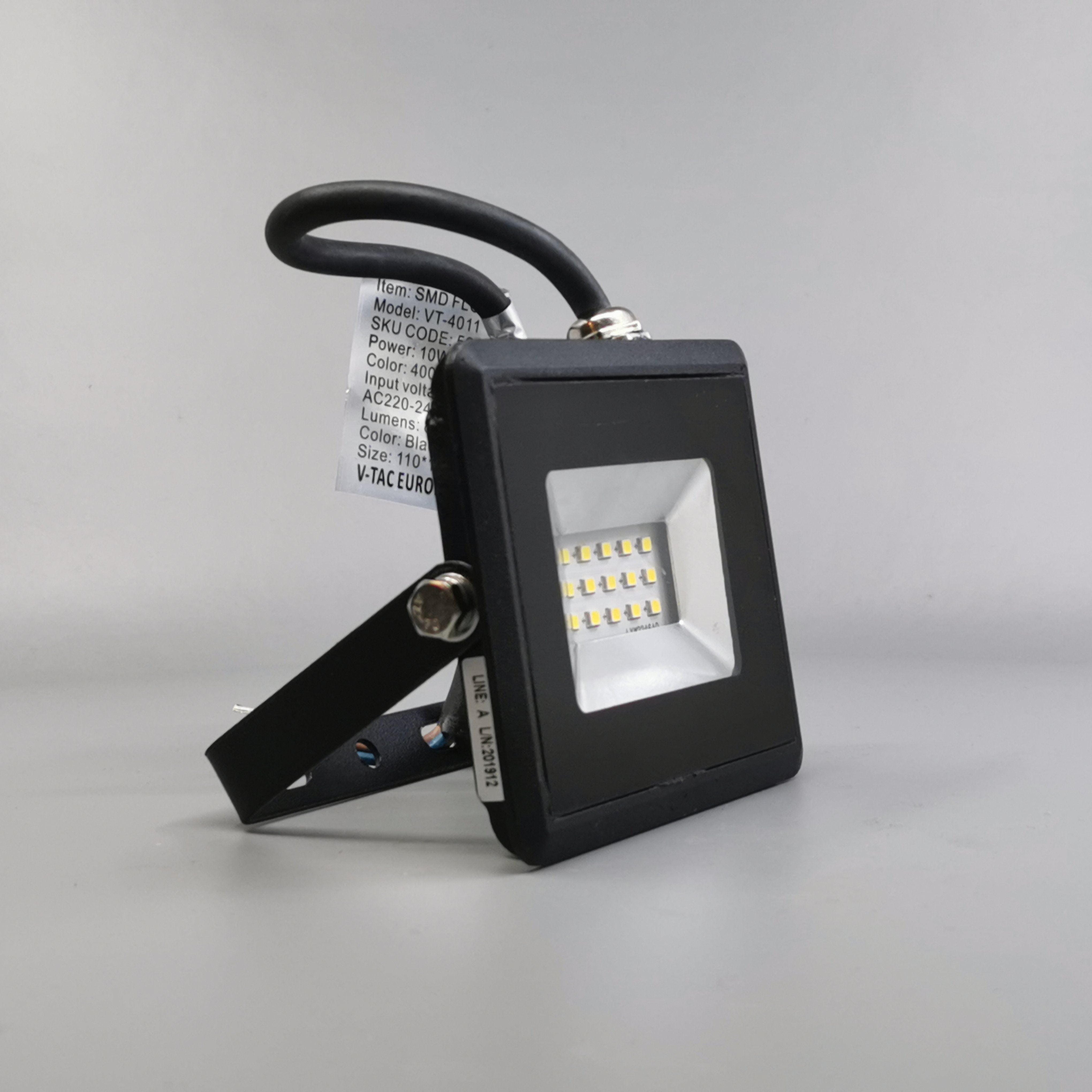 10W LED projektør 4000K 850Lm sort