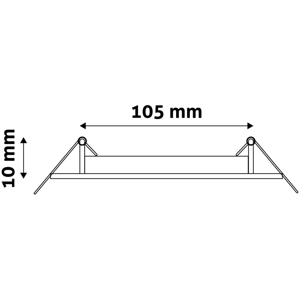 6W LED indbygningspanel - Ø11 cm hul, Ø12 cm mål, 230V - Erstattes 35W, 410lm, RA80