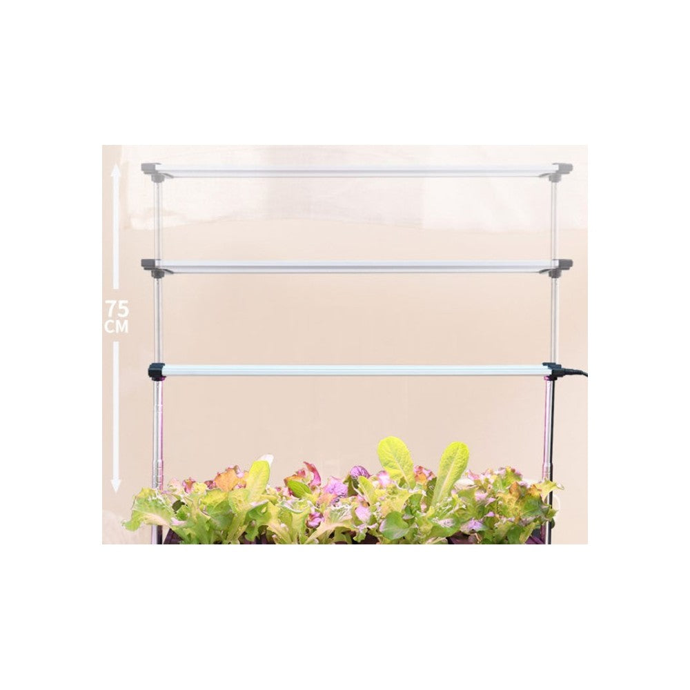 LEDlife Hydroponisk Plantebakke - Hvid, Inkl. Vækstlys, 20 Pladser, 4x2L Vandtank, 34W Effekt