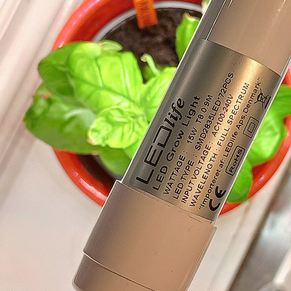 LEDlife Pro-Grow 2.0 vækstarmatur - 90 cm, 15W LED, fuldt spektrum, vandtæt