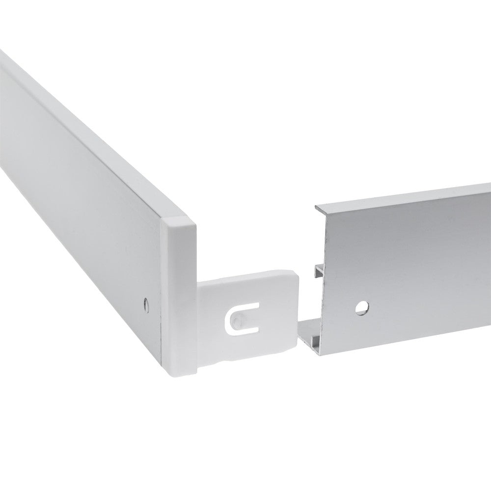 120x30 LED panelramme - Let montering, plasthjørner, skrufri design, hvid kant