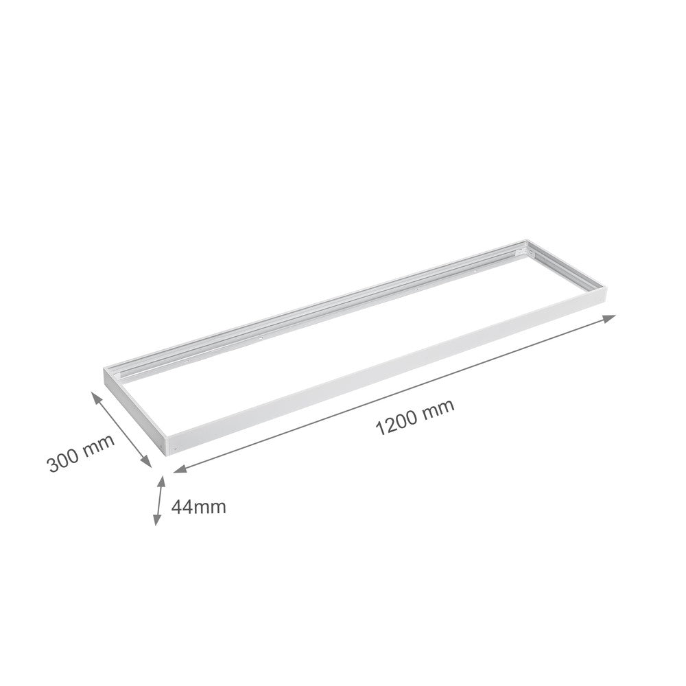 120x30 LED panelramme - Let montering, plasthjørner, skrufri design, hvid kant