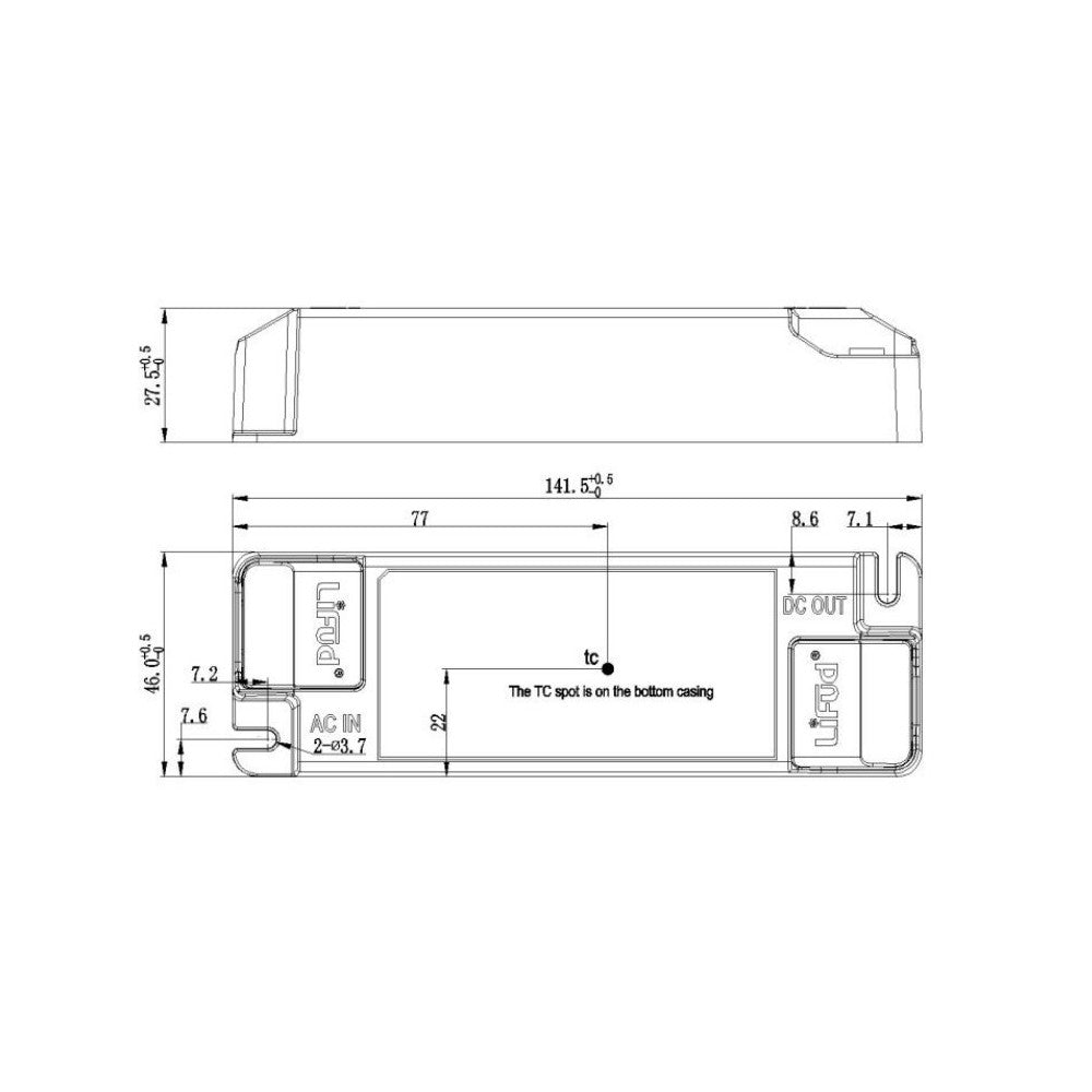 Lifud 30W 1-10V dæmpbar LED driver - 0/1-10V signal, 400-750mA, 9-42V, flicker fri