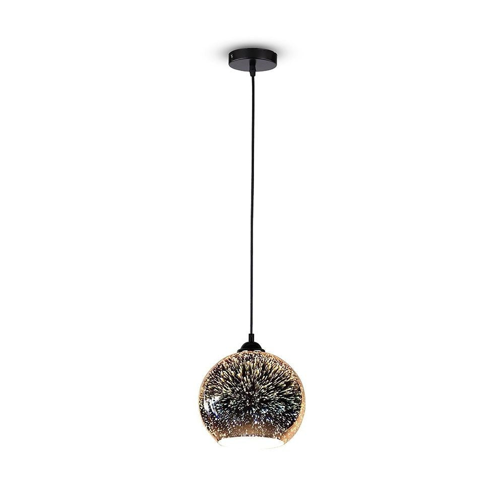 V-Tac 3D Glas Pendel lampe - Ø25 cm, E27 - 60W - 5 års garanti
