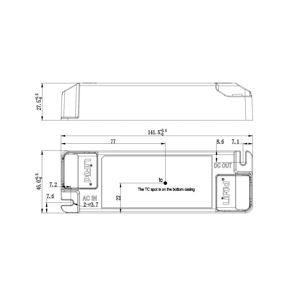 Lifud 40W DALI dæmpbar LED driver - Flicker free, passer til 29W / 36W / 40W store LED paneler