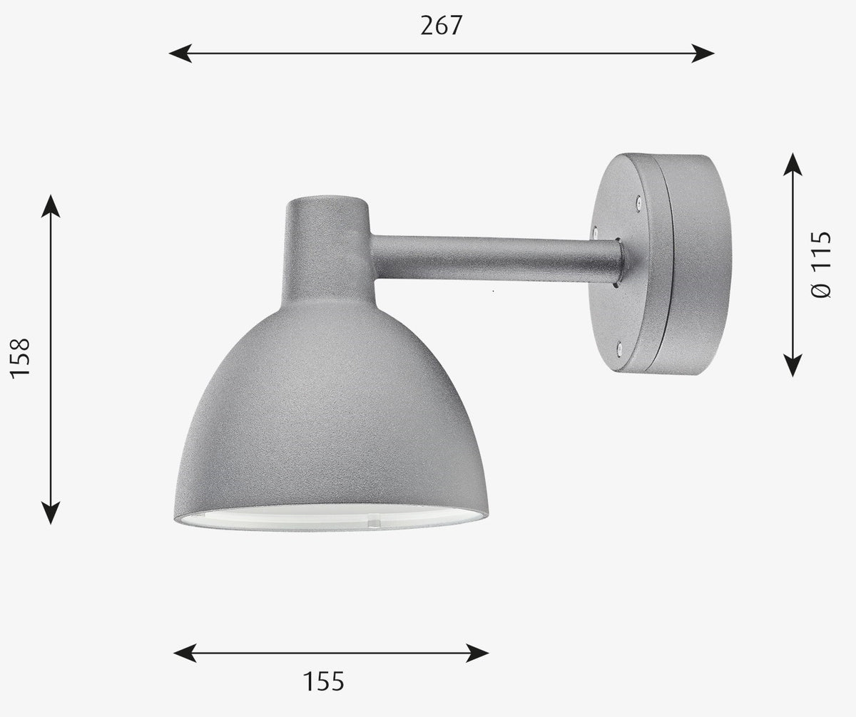 Toldbod Væglampe 155 E14 Aluminium