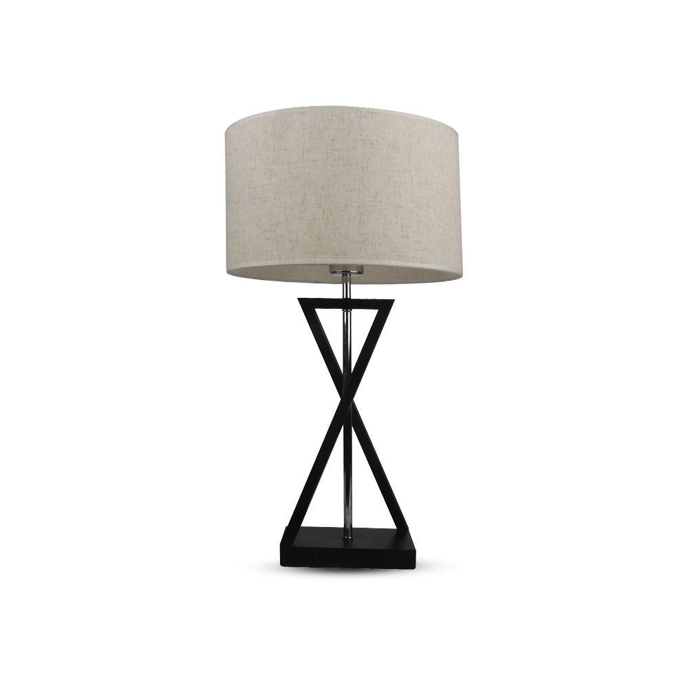 V-Tac Moderne Designer Bordlampe - Hvid/Sort, 1,5m Ledning, E27 Fatning, Uden Lyskilde (Max. 60W)