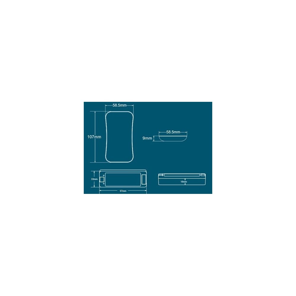 LEDlife rWave touch dæmper fjernbetjening - 4 zoner, batteri, inkl. holder