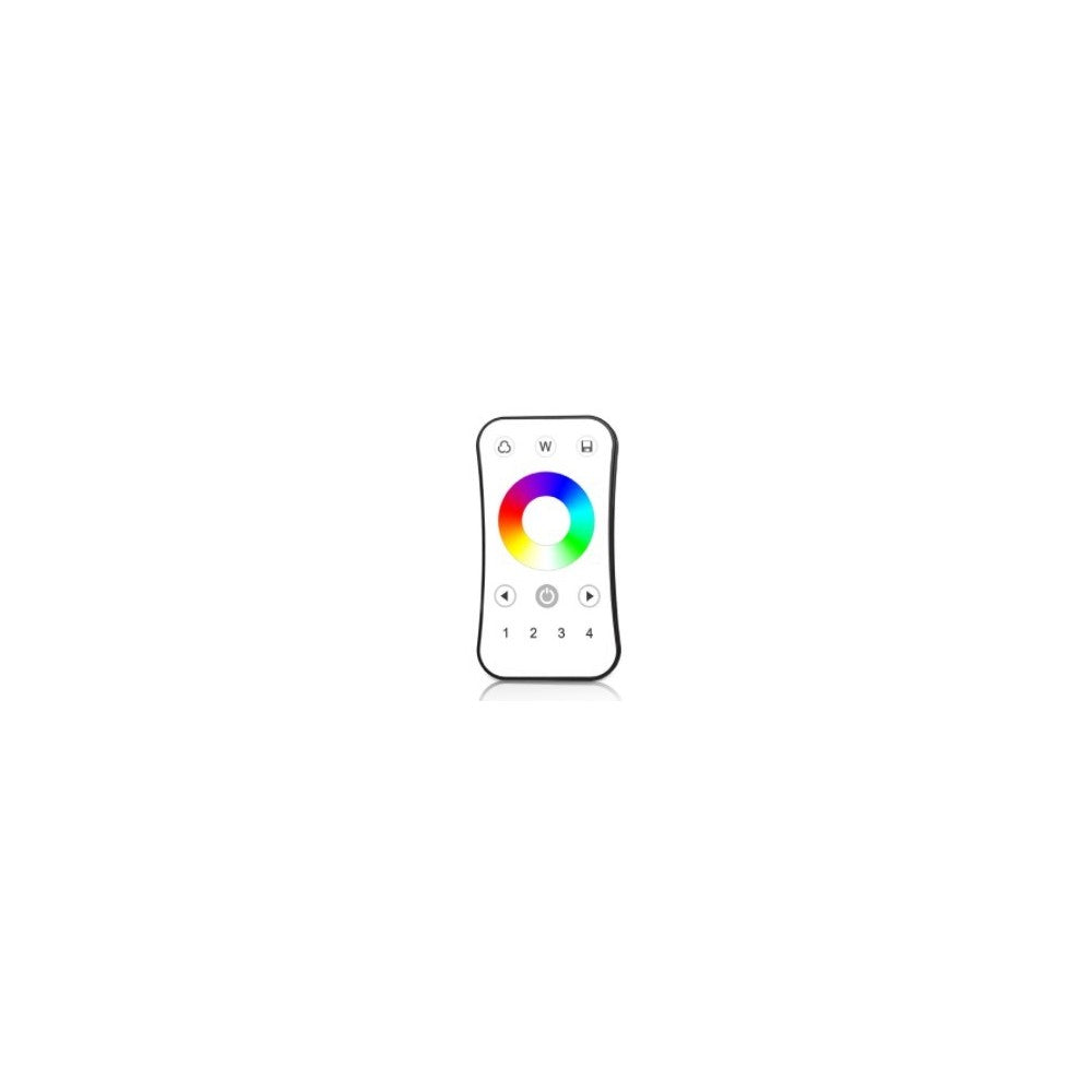 LEDlife rWave RGB/RGB+WW fjernbetjening - 4 zoner, batteri, inkl. holder - 4-i-1 trådløs fjernbetjening til LEDlys i alle farver og varmhvid. Inkluderer 4 zoner for fleksibel kontrol, med batteri og praktisk holder.