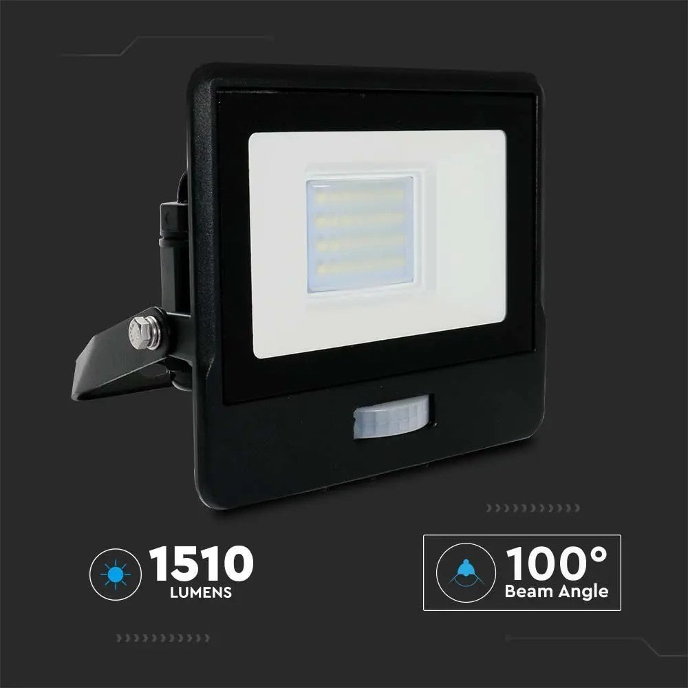 V-Tac 20W LED projektør med sensor - SMD, Samsung LED chip, 5 års producentgaranti