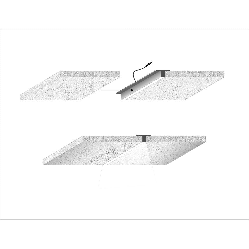 LED Troldtekt Skinne 60 cm, CCT - 19W, Akustilight, Planforsænket, 24V, 1950lm, RA93, 5 års producentgaranti