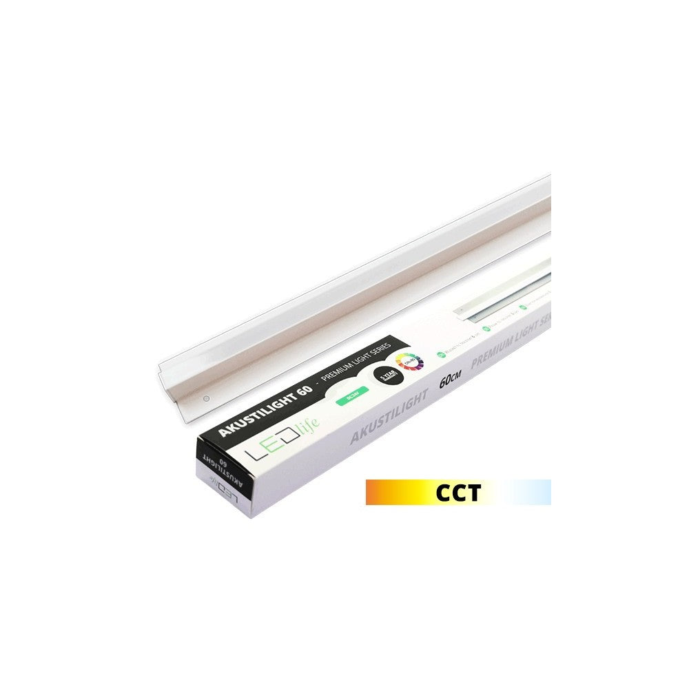 LED Troldtekt Skinne 120 cm, CCT - 35W, Akustilight, Planforsænket, 24V, 3700lm, RA93, 5 års producentgaranti
