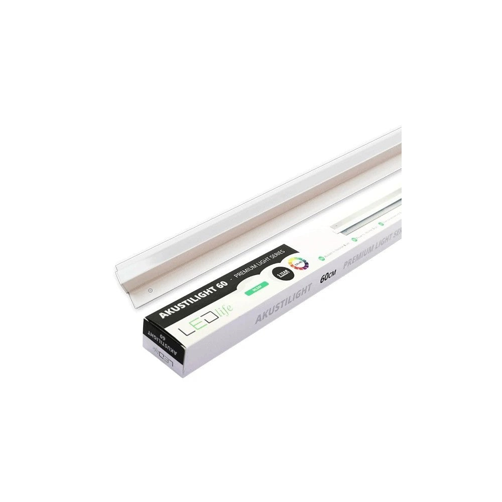 LED Troldtekt Skinne 120 cm, CCT - 35W, Akustilight, Planforsænket, 24V, 3700lm, RA93, 5 års producentgaranti