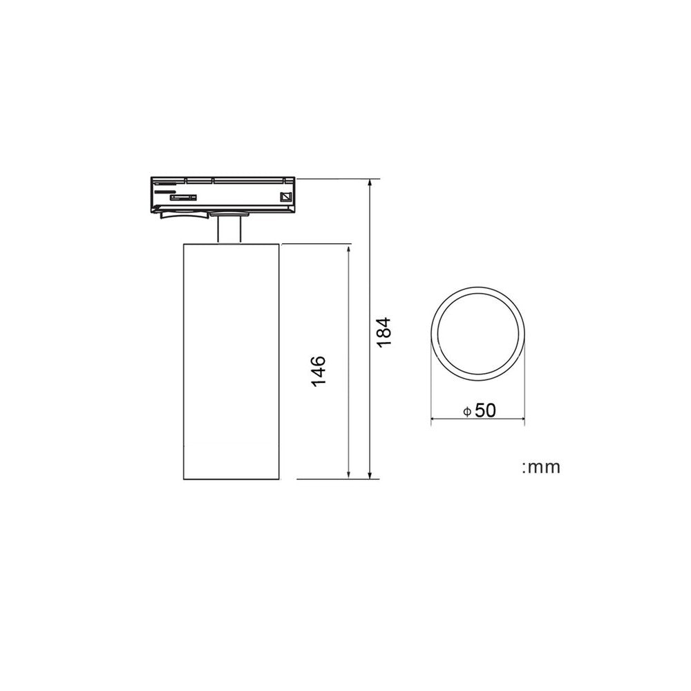LEDlife 12W hvid skinnespot - Dæmpbar, RA 90, 1-faset (11W, 230V, 1100lm)
