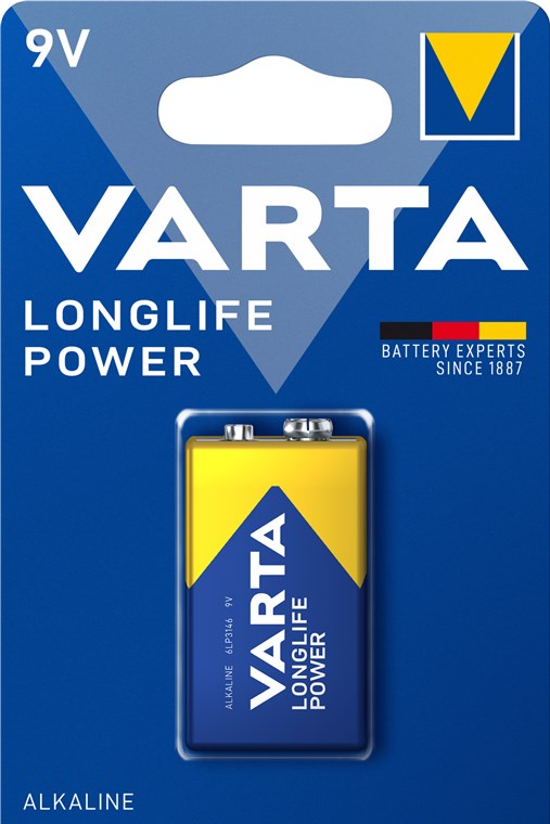 Alkaline E-blok batteri - 9V / 500mAh (1 stk.)