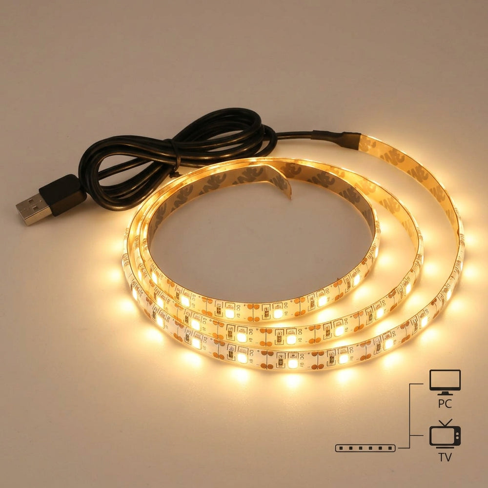 80 cm USB LED strip til TV og PC - 60 LED pr. meter, IP65, 5V