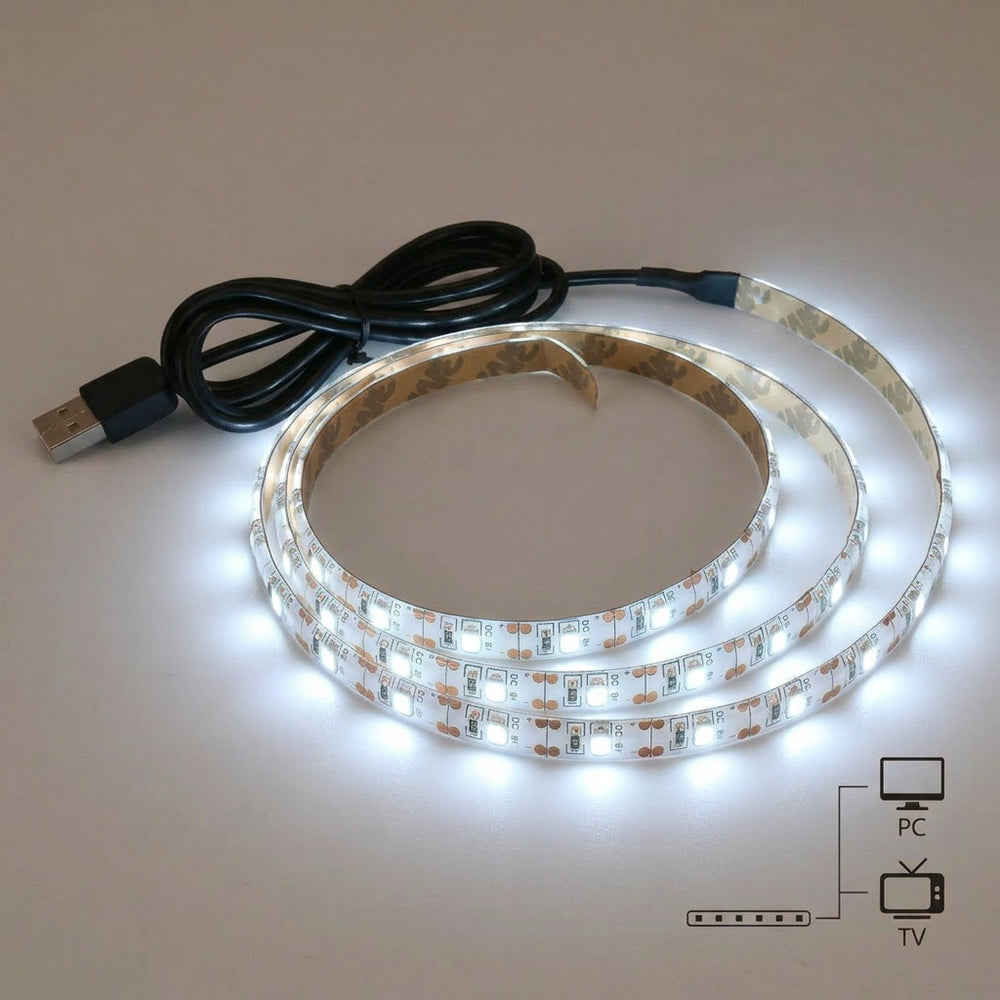 80 cm USB LED strip til TV og PC - 60 LED pr. meter, IP65, 5V