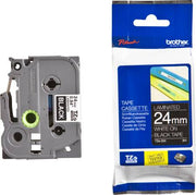 TAPE 24MM HVID TEKST, SORT TAPE