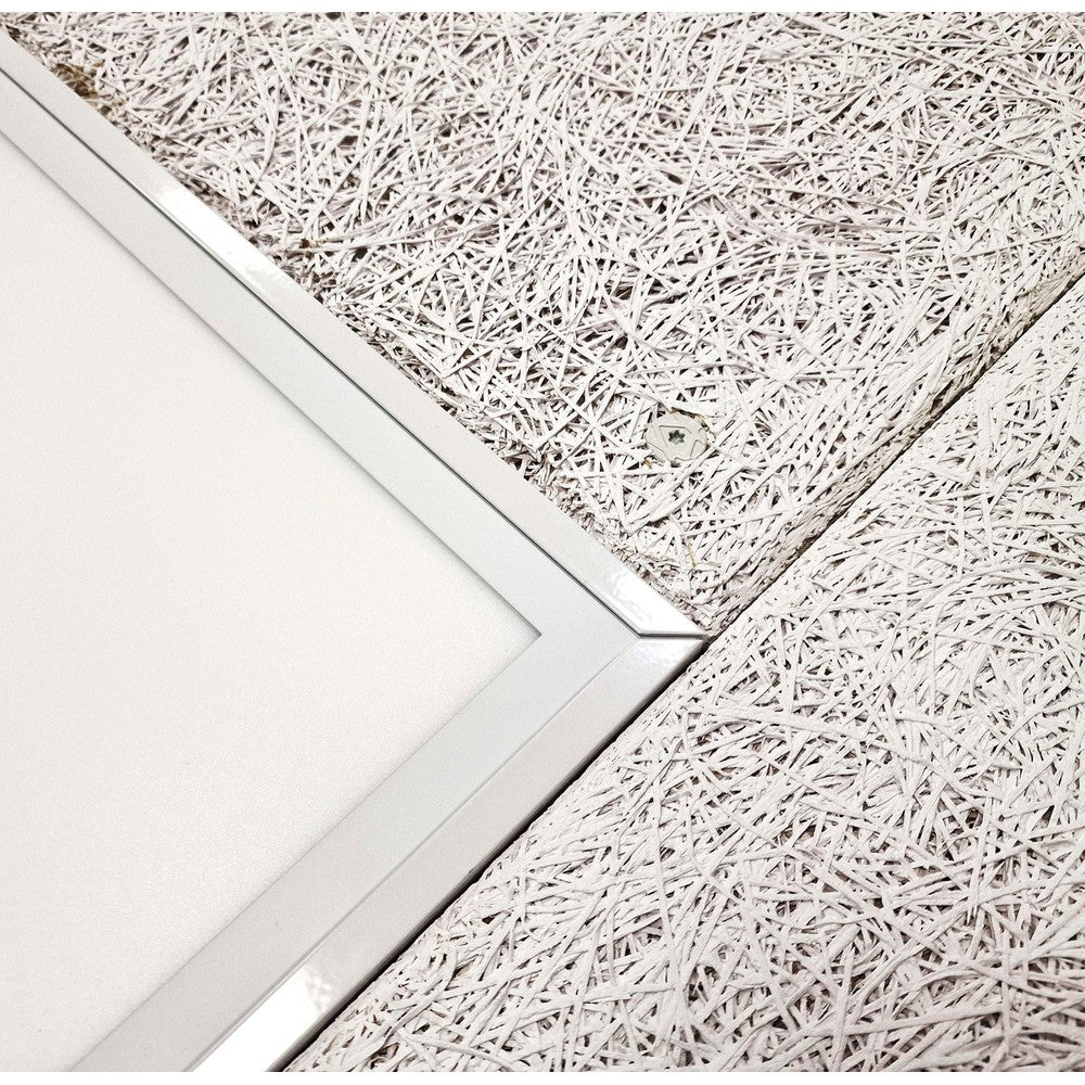 Troldtektramme 60x60 LED - Tilpasset Troldtekt, hvid kant, nem montering
