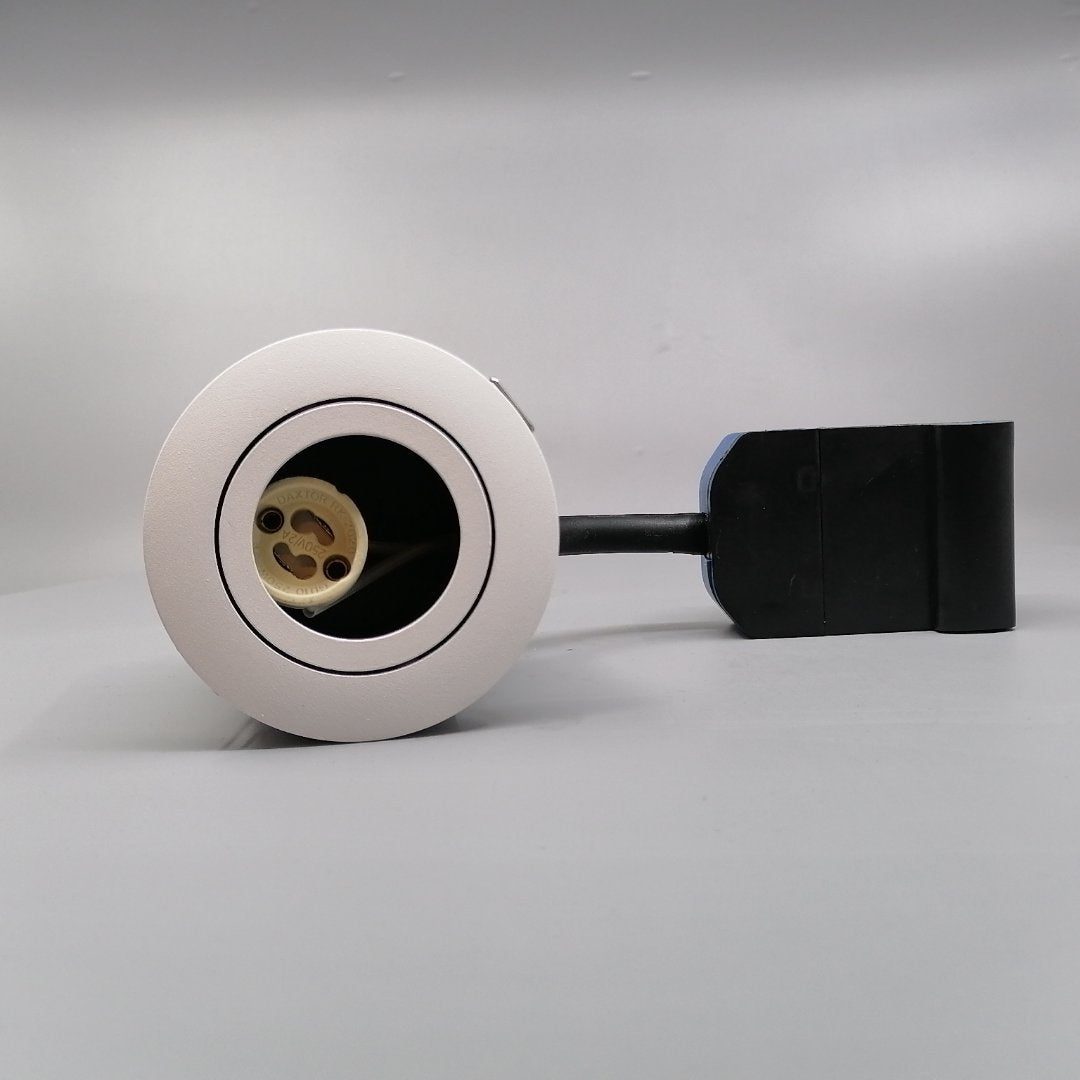 Indbygningsspots m. GU10 fatning G2 - rund, mat hv