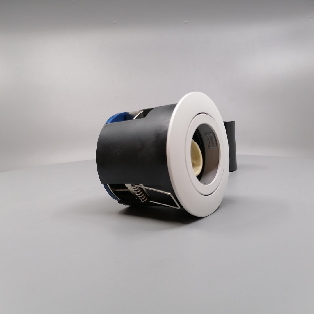 Indbygningsspots m. GU10 fatning G2 - rund, mat hv