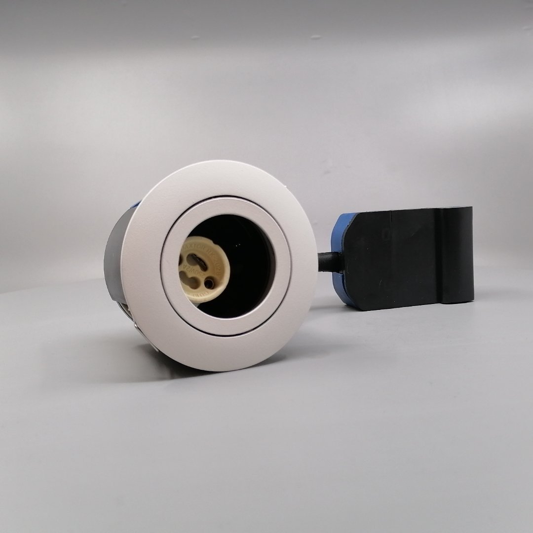 Indbygningsspots m. GU10 fatning G2 - rund, mat hv