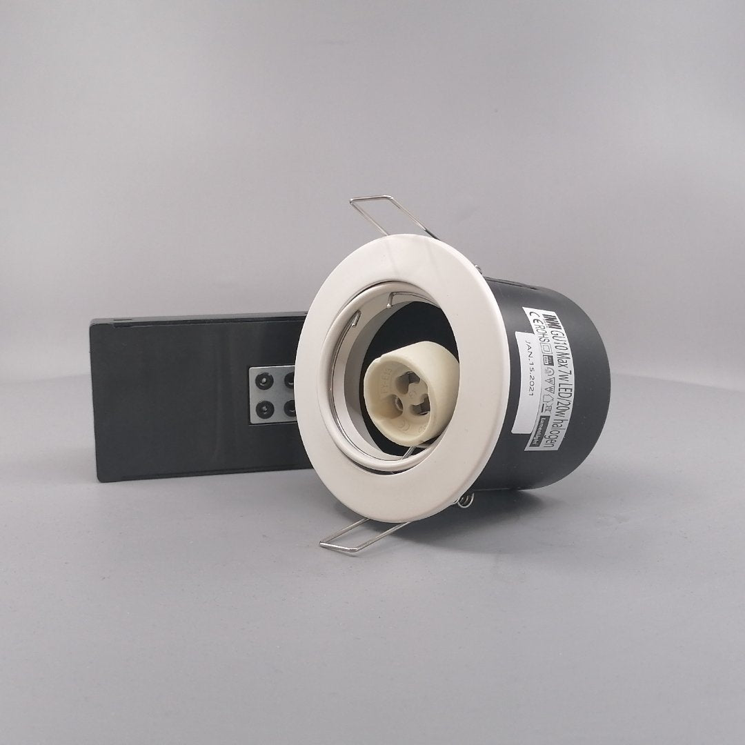 Indbygningsspot 230V GU10  max 7W Led -mat hvid