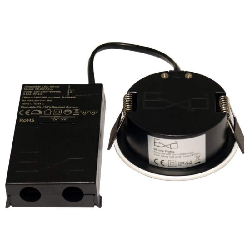 Daxtor EXO 30 Low Profile LED downlight 6W 3000K – mat hvid