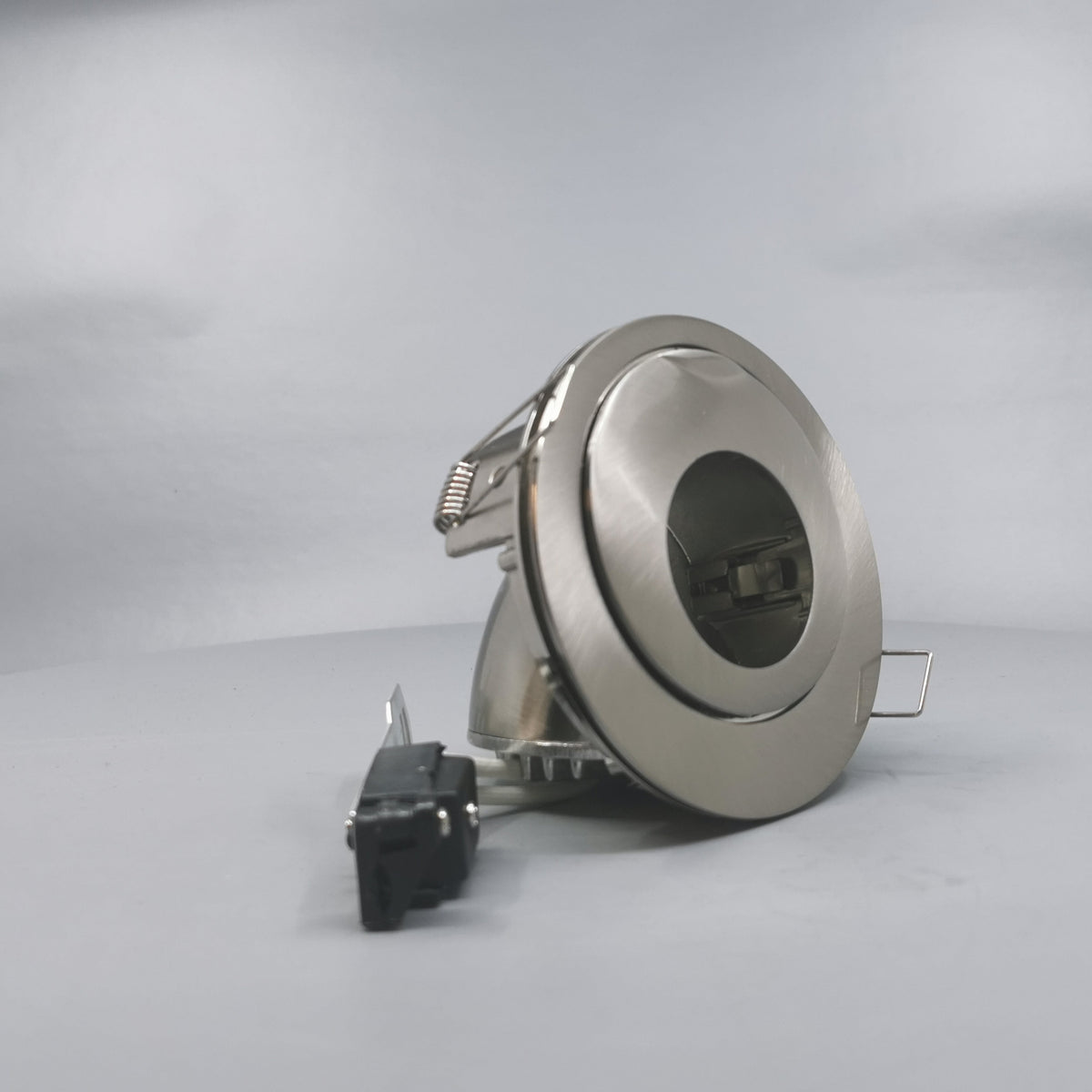 Downlight 12V GU4 max 50W Børstet 90° kipbar + 360° rotering (360° frame 22)