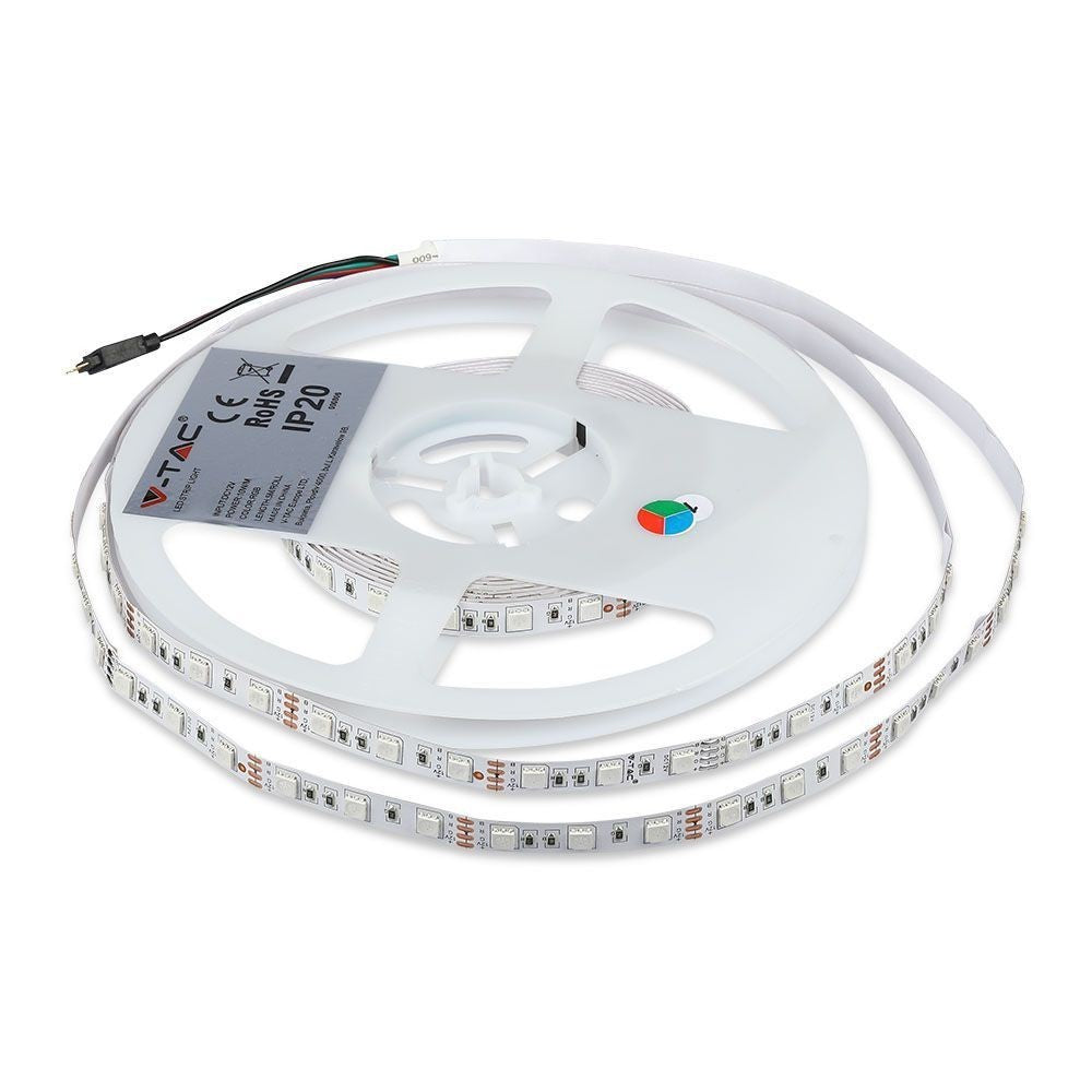 V-Tac 7W/m RGB LED-stripsæt - 5m, 60 LED pr. meter