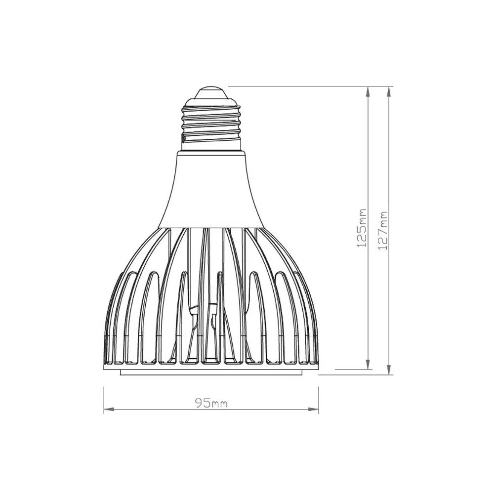 LEDlife 30W LED vækstlampe med E27 fatning - Full spectrum, RA97, 2800lm
