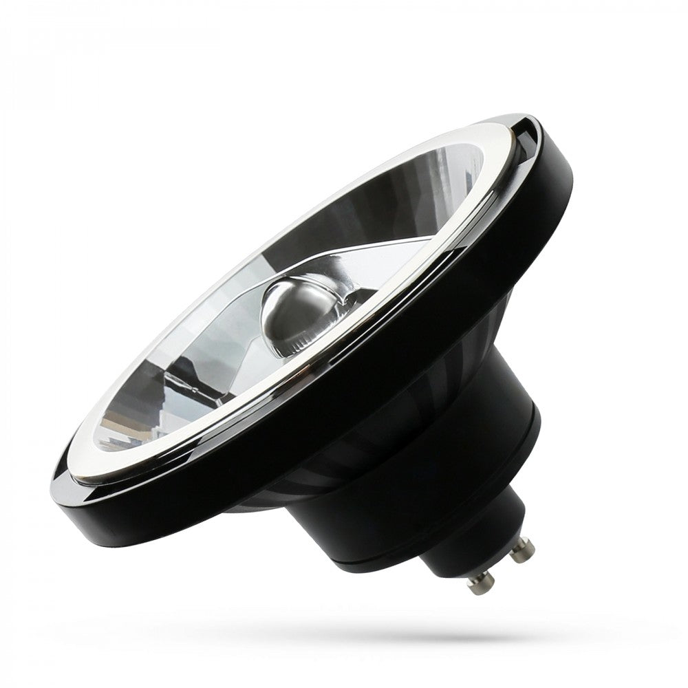 LED AR111 GU10 230V 10W 20° Varm Hvid sort Spectrum Spotlight - Effekt: 10W, Input: 230V, 800lm