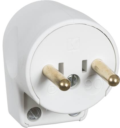 Vinkel stikprop rund hvid uden jord