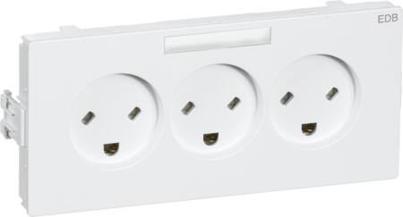 LK Clic line  stikkontakt trippel EDB  m. j hvid