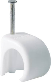 Kabelclips til 8-12mm kabel 35mm søm hvid - 100 stk.