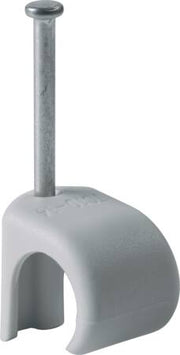 Kabelclips til 8-12mm kabel 30mm søm grå - 100 stk.