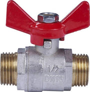 KUGLEHANE 3/4" NIPPEL/NIPPEL T-GREB