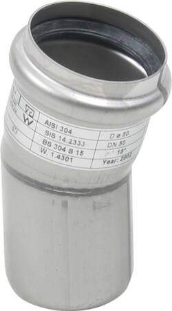 BØJNING 15 GRADER Ø50MM AISI304