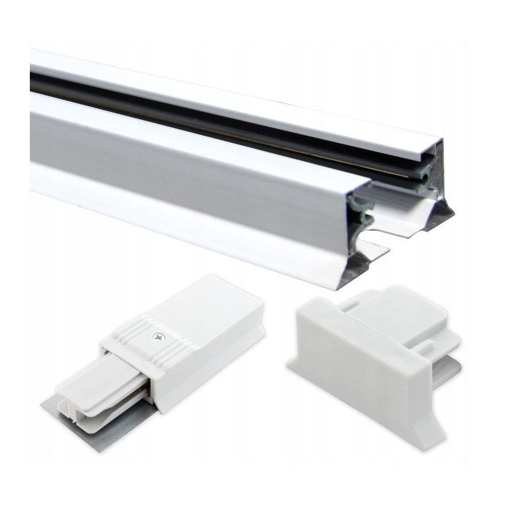 1.5 meter skinnespot skinne - Hvid, 1-faset, inklusive tilslutning og endeprop (230V)