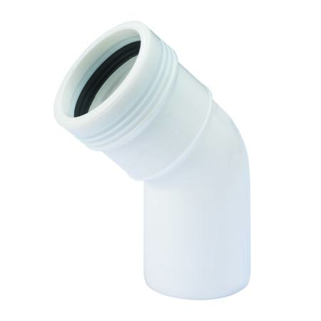 WAVIN PP BØJN 45GR 50MM M/1MF HVID