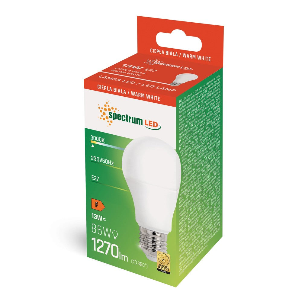 LED Pære A60 E27 230V 13W med Spectrum - 1270lm - RA80