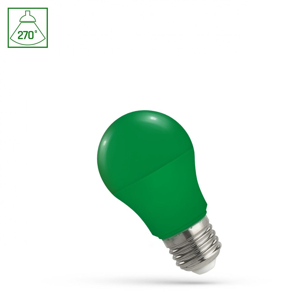 Grøn LED-pære A50 med E27 fatning og 4,9W - 230V spænding