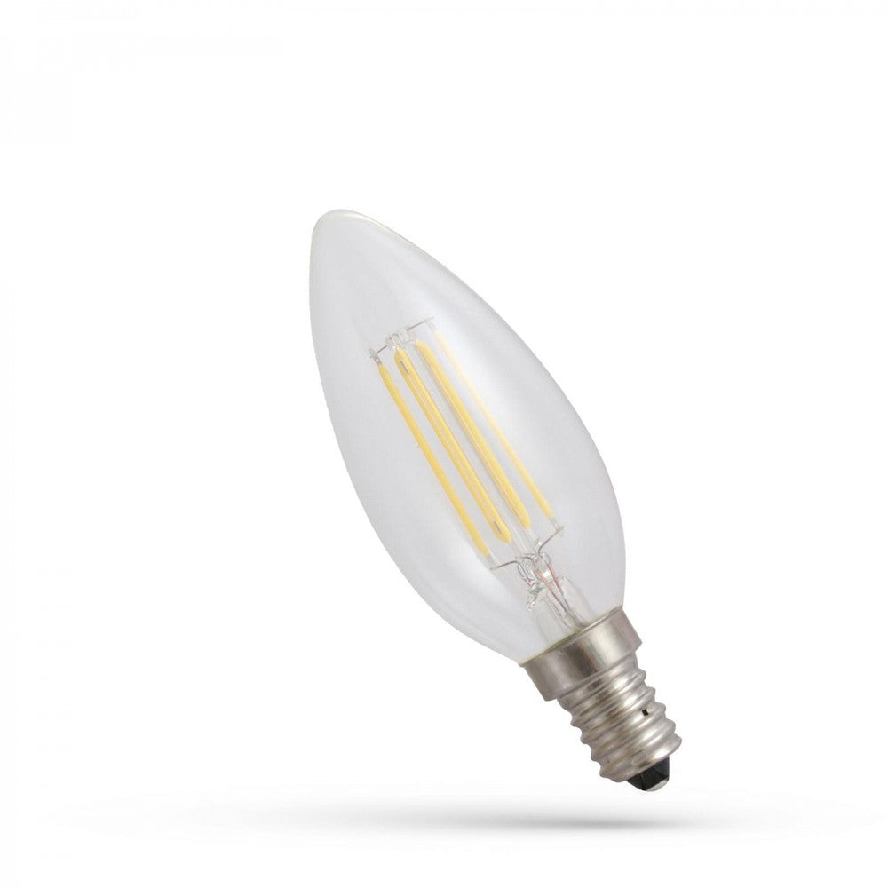 LED-pære C35 E14 230V 4W klar glødetråd Spectrum - 450lm - RA80