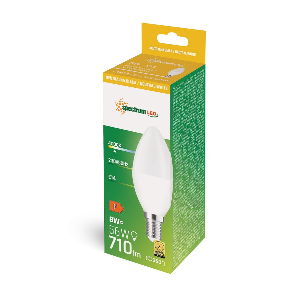 LED pære C38 E14 230V 8W Spectrum - 730lm - RA80